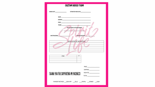 Custom Order Form